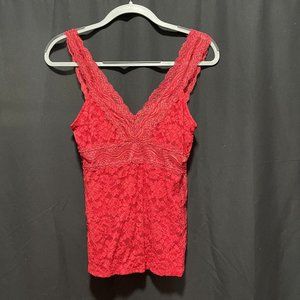 Moda international Red Lace Tank Top